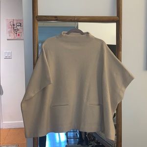 Blush SS wool mockneck poncho